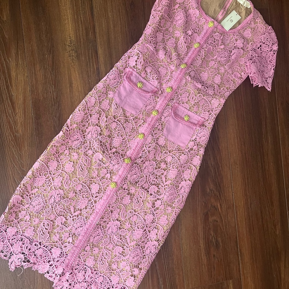 Rose Color lace Dress